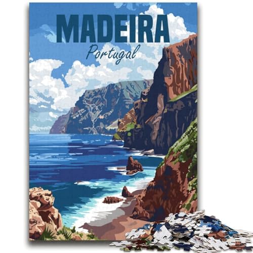 Madeira, Portugal, Küste, 2000-teiliges Puzzle für Erwachsene, Lernspiele, DIY-Spielzeug mit passendem Poster und Quizblatt, für Kinder ab 14 Jahren, 2000 Teile (70x100cm) von NYANBFKEA