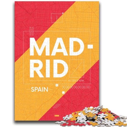 Madrid, Spanien, Puzzle für Teenager, 1000 Teile, für Kinder ab 14 Jahren, Spiel, Wanddekoration, einzigartige Geschenke zum Geburtstag und zu Weihnachten, 1000 Teile (26x38cm) von NYANBFKEA