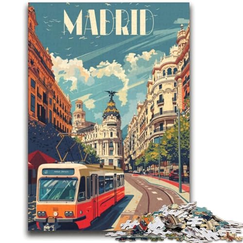 Madrid City Vibes Puzzles für Teenager, Spielzeug, Lernspiele, Stressabbau, Wunschliste mit Weihnachtsmann, 2000 Teile (70x100cm) von NYANBFKEA