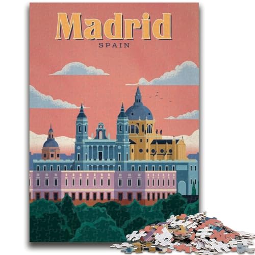 Madrid-Puzzles für Teenager, 1000 Teile, geeignet für Kinder ab 14 Jahren, Spielzeug, Wanddekoration, Geburtstag und einzigartige Geschenke, 1000 Teile (50x75cm) von NYANBFKEA