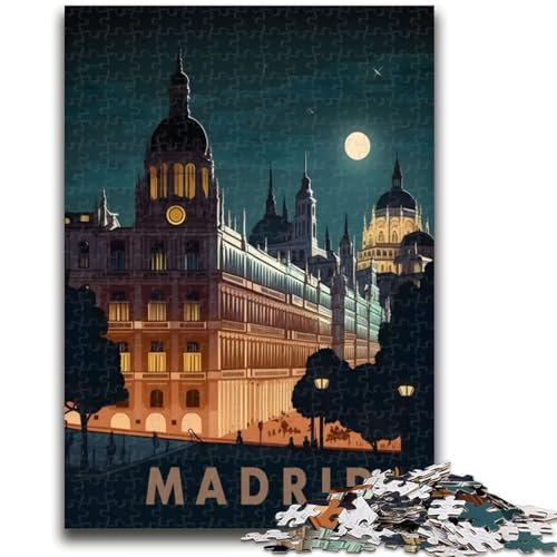 Madrid Spanien Reise 1000-teiliges Puzzle für Erwachsene, Geschenke für Lernspiele, Herausforderungsspielzeug, Geburtstagsgeschenk, Geschenke, Wandkunst, 1000 Stück (50x75cm) von NYANBFKEA