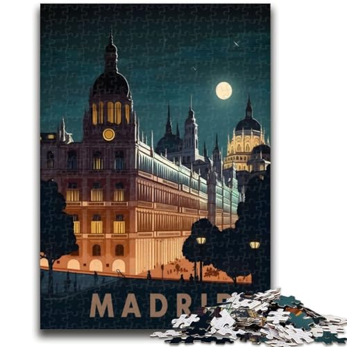 Madrid Spanien Reise-Puzzles für Teenager, 1000 Puzzles, für 14+ Trainieren Sie Ihr Gehirn und Ihre Hände, Weihnachtsspielgeschenke, 1000 Teile (26x38cm) von NYANBFKEA