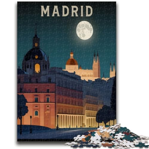 Madrid Spanien Reisepuzzle 1000 Teile für Erwachsene, ab 14 Jahren, Denksportaufgaben, Familienspiele, Weihnachts- und Geburtstagsgeschenke, 1000 Teile (50x75cm) von NYANBFKEA