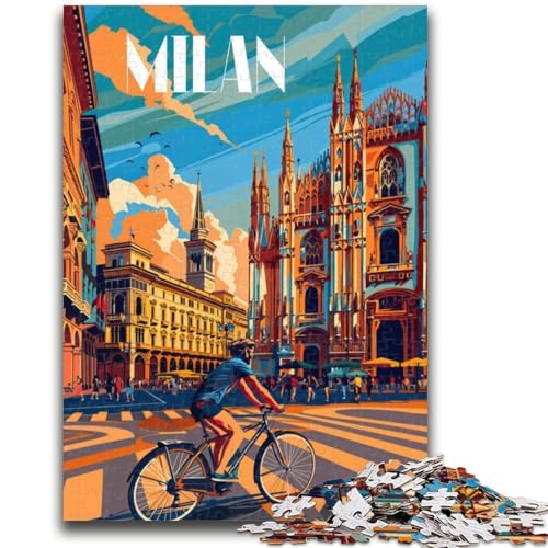 Mailänder Straßen-Puzzle 1000 Teile für Erwachsene, ab 14 Jahren, Denksportaufgaben, Familienspiele, Weihnachts- und Geburtstagsgeschenke, 1000 Teile (50x75cm) von NYANBFKEA