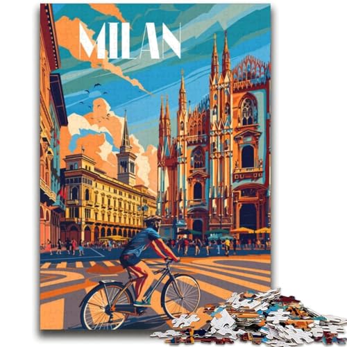 Mailänder Straßen-Puzzle für Teenager, 2000 Teile, anspruchsvolles Spiel und Familienspiel mit passendem Poster und Quizblatt, 2000 Teile (70x100cm) von NYANBFKEA