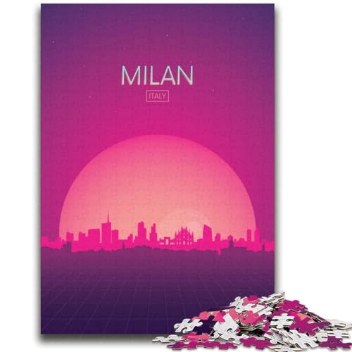 Mailand, Italien, Puzzle für Erwachsene, 2000 Teile, Spielzeug, Lernspiele, Stressabbau, Wichtelgeschenke für Kinder ab 14 Jahren, 2000 Teile (70x100cm) von NYANBFKEA