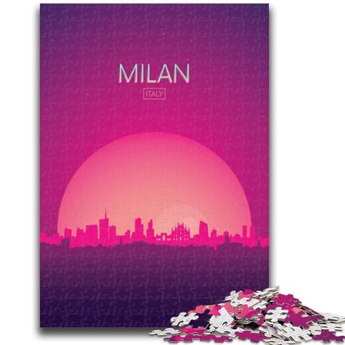 Mailand, Italien, Puzzle für Teenager, Spielzeug, Lernspiele, Stressabbau, Wunschliste mit Weihnachtsmann, 1000 Teile (26x38cm) von NYANBFKEA