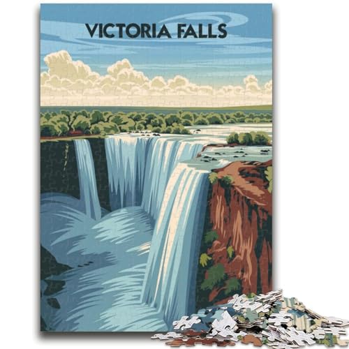 Majestätische Victoriafälle, 1000-teiliges Puzzle für Teenager, Geschenke, pädagogisches Spielzeug zum Stressabbau, ganze Familie, 1000 Teile (50x75cm) von NYANBFKEA