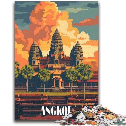 Majestätisches Angkor-Puzzle mit 1000 Teilen, Geschenk für Teenager, perfekt für Spieleabende, buntes Spielzeug als Geschenk für zu Hause, 1000 Teile (26x38cm) von NYANBFKEA