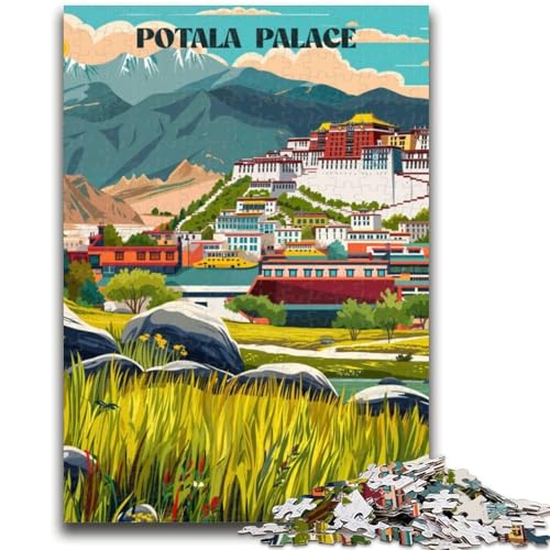 Majestätisches Potala-Puzzle für Erwachsene und Jugendliche, 1000-teiliges Puzzle, Lernspiele, DIY-Spielzeug mit passendem Poster und Quizblatt, für Kinder ab 14 Jahren, 1000 Teile (26x38cm) von NYANBFKEA