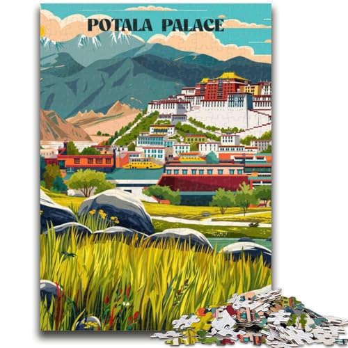 Majestätisches Potala-Puzzle mit 1000 Teilen für Teenager, geeignet für Kinder ab 14 Jahren. Familienspaß ganze Familie. 1000 Teile (50x75cm) von NYANBFKEA