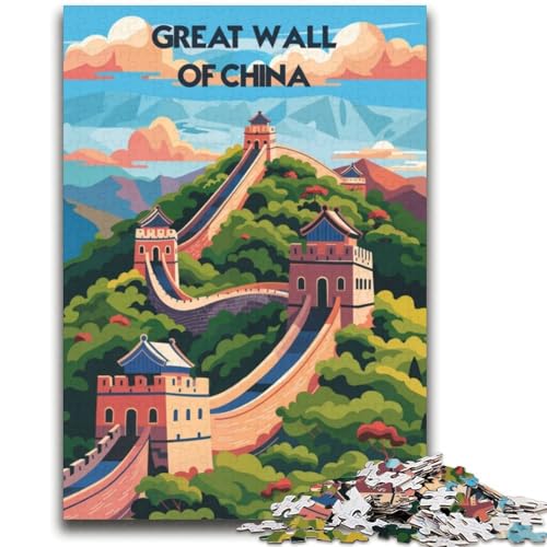 Majestätisches Puzzle mit der Chinesischen Mauer für Teenager, 2000 Teile, anspruchsvolles Spiel und Familienspiel mit passendem Poster und Quizblatt, 2000 Teile (70x100cm) von NYANBFKEA