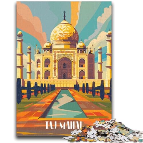 Majestätisches Taj Mahal-Puzzle für Teenager, 1000 Teile, für Kinder ab 14 Jahren, Spiel, Wanddekoration, einzigartige Geschenke für Geburtstag und Weihnachten, 1000 Teile (26x38cm) von NYANBFKEA