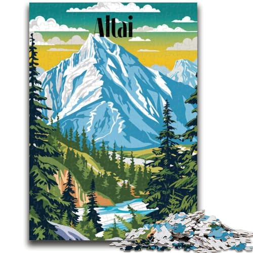 Majestic Altai 1000-teiliges Puzzle für Erwachsene, Lernspiele, DIY-Spielzeug mit passendem Poster und Quizblatt, für Kinder ab 14 Jahren, 1000 Teile (50x75cm) von NYANBFKEA