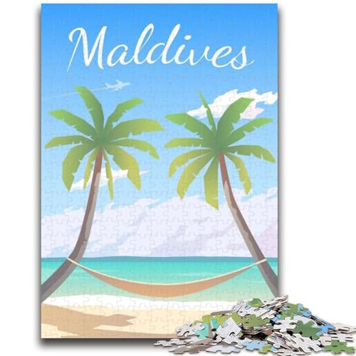Malediven-Puzzle für Erwachsene, 1000 Teile, anspruchsvolles Spiel und Lernspiel für die ganze Familie zum Geburtstag, Weihnachten, 1000 Teile (50x75cm) von NYANBFKEA