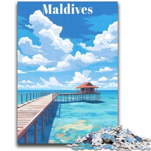 Malediven-Reise-Puzzle für Teenager, 2000 Teile, für Alter 14+, Spiel, Wanddekoration, einzigartige Geschenke für Geburtstag und Weihnachten, 2000 Teile (70x100cm) von NYANBFKEA