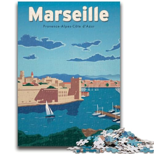 Marseille 1000-teiliges Puzzle für Erwachsene und Jugendliche, Spielzeug, Lernspiele, Stressabbau, Wichtelgeschenke für Kinder ab 14 Jahren, 1000 Teile (26x38cm) von NYANBFKEA