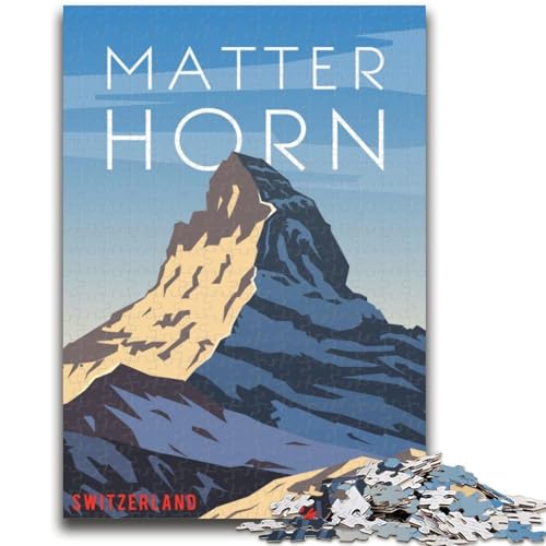 Matterhorn 1000-teiliges Puzzle für Erwachsene, Geschenke für Lernspiele, Herausforderungsspielzeug, Geburtstagsgeschenk, Geschenke, Wandkunst, 1000 Teile (26x38cm) von NYANBFKEA