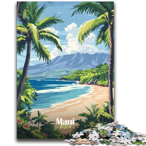 Maui Beach Poster Puzzle für Erwachsene 2000 Teile, anspruchsvolles Spiel und Lernspiel für die ganze Familie zum Geburtstag, Weihnachten 2000 Teile (70x100cm) von NYANBFKEA