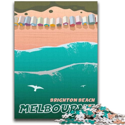 Melbourne 2000-teiliges Puzzle für Erwachsene, Lernspiele, DIY-Spielzeug mit passendem Poster und Quizblatt für Kinder ab 14 Jahren, 2000 Teile (70x100cm) von NYANBFKEA