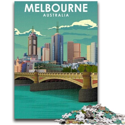 Melbourne Australien Reise-Puzzle 1000 Teile für Erwachsene und Jugendliche, anspruchsvolles Spiel und Familienspiel, Geburtstagsgeschenk, Geschenke, Wandkunst, 1000 Teile (26x38cm) von NYANBFKEA