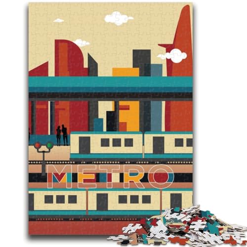 Metro-Stadtbild-Puzzle für Teenager, 1000 Teile, für Alter 14+, Spiel, Wanddekoration, einzigartige Geschenke für Geburtstag und Weihnachten, 1000 Stück (26x38cm) von NYANBFKEA