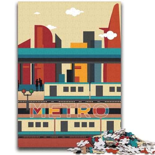 Metro-Stadtbild-Puzzles für Teenager, Spielzeug, Lernspiele, Stressabbau, Wunschliste mit Weihnachtsmann, 2000 Teile (70x100cm) von NYANBFKEA