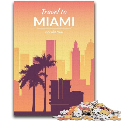 Miami Florida Puzzles für Teenager, Spielzeug, Lernspiele, Stressabbau, Wunschliste mit Weihnachtsmann, 2000 Teile (70x100cm) von NYANBFKEA