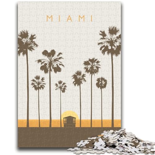 Miami-Puzzle 1000 Teile für Erwachsene und Jugendliche, Stressabbau, Staycation, Zeit totschlagen, Liebe zwischen Paaren stärken, 1000 Teile (26x38cm) von NYANBFKEA