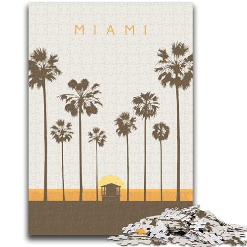 Miami Puzzle 1000 Teile für Teenager ab 14 Jahren, Denksportaufgaben, Familienspiele, Weihnachts- und Geburtstagsgeschenke, 1000 Teile (50x75cm) von NYANBFKEA