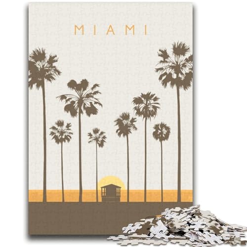 Miami Puzzle 2000 Teile für Erwachsene, Spielzeug, Lernspiele, Stressabbau, Wichtelgeschenke für Kinder ab 14 Jahren, 2000 Teile (70x100cm) von NYANBFKEA