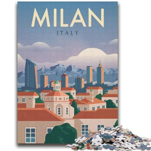 Milan Puzzle 2000 Teile für Teenager, Familienaktivität mit passendem Poster und Quizblatt für Kinder ab 14 Jahren, 2000 Teile (70x100cm) von NYANBFKEA