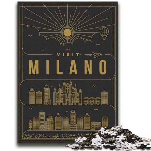 Milano Italy 2000-teiliges Puzzle für Teenager-Geschenke, perfekt für Spieleabende, buntes Spielzeug als Geschenk für zu Hause, 2000 Teile (70x100cm) von NYANBFKEA