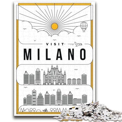 Milano Italy Puzzle für Teenager, Spielzeug, Lernspiele, Stressabbau, Wunschliste mit Weihnachtsmann, 2000 Teile (70x100cm) von NYANBFKEA
