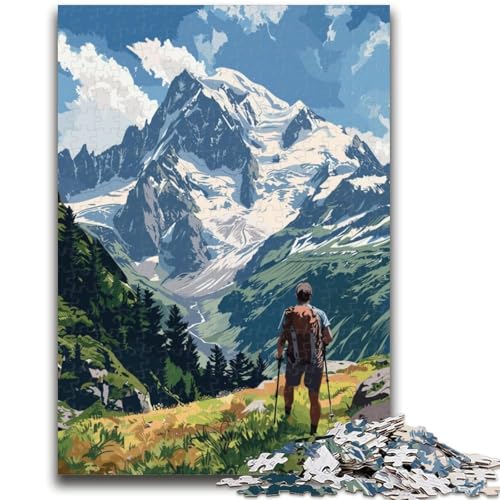 Mont Blanc, Frankreich, Berg-Puzzle für Teenager, Spielzeug, Lernspiele, Stressabbau, Wunschliste mit Weihnachtsmann, 1000 Teile (50x75cm) von NYANBFKEA