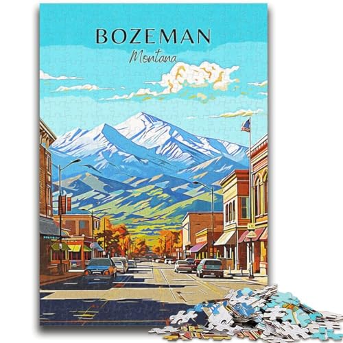 Montana Bozeman Reisepuzzle für Erwachsene, 1000 Teile, Staycation-Zeitvertreib, Geburtstagsgeschenk, Geschenke, Wandkunst für 14+, 1000 Teile (26x38cm) von NYANBFKEA