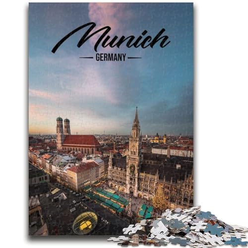 München-Puzzle für Teenager, 1000 Teile, anspruchsvolles Spiel und Familienspiel mit passendem Poster und Quizblatt, 1000 Teile (50x75cm) von NYANBFKEA