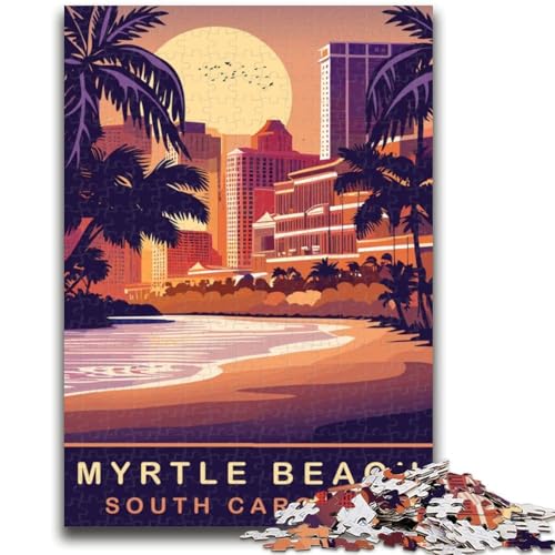 Myrtle Beach SC Puzzles für Erwachsene und Jugendliche, 1000-teiliges Puzzle, Lernspiele, DIY-Spielzeug mit passendem Poster und Quizblatt, für Kinder ab 14 Jahren, 1000 Teile (50x75cm) von NYANBFKEA