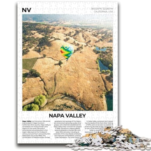Napa Valley Puzzles für Erwachsene 1000 Teile, Spielzeug Lernspiele Stressabbau Wichtelgeschenke für Kinder ab 14 Jahren 1000 Teile (26x38cm) von NYANBFKEA