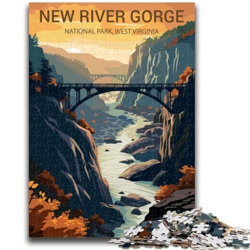 New River Gorge National Park 1000-teiliges Puzzle für Erwachsene, Geschenke für Lernspiele, Herausforderungsspielzeug, Geburtstagsgeschenk, Geschenke, Wandkunst, 1000 Stück (50x75cm) von NYANBFKEA