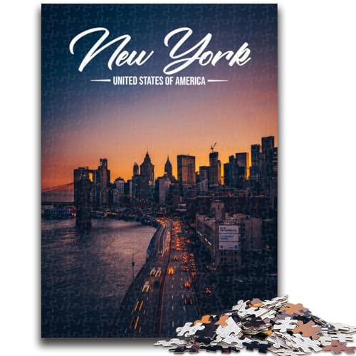 New York 1000-teiliges Puzzle für Teenager, Geschenke, Familienspiel zum Stressabbau, schwierige Herausforderung, tolle Geschenke und Spielzeuge, 1000 Teile (50x75cm) von NYANBFKEA