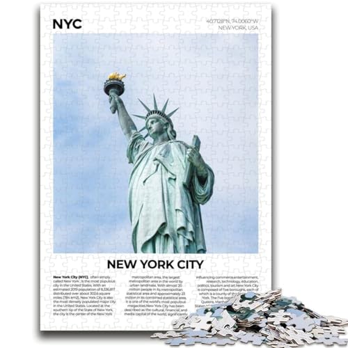 New York City 1000-teiliges Puzzle für Teenager, Geschenke, perfekt für Spieleabende, buntes Spielzeug als Geschenk für zu Hause, 1000 Teile (50x75cm) von NYANBFKEA
