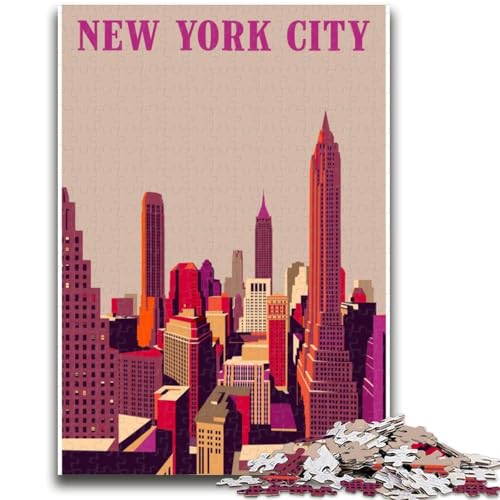 New York City Puzzle für Erwachsene, 1000 Teile, anspruchsvolles Spiel und Lernspiel für die ganze Familie zum Geburtstag, Weihnachten, 1000 Teile (50x75cm) von NYANBFKEA