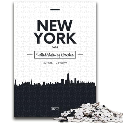 New York City Puzzle für Teenager, 1000 Teile, Herausforderung für die Gehirnintelligenz, süchtig machendes Spielzeug, Geburtstagsgeschenke für Kinder ab 14 Jahren, 1000 Teile (26x38cm) von NYANBFKEA