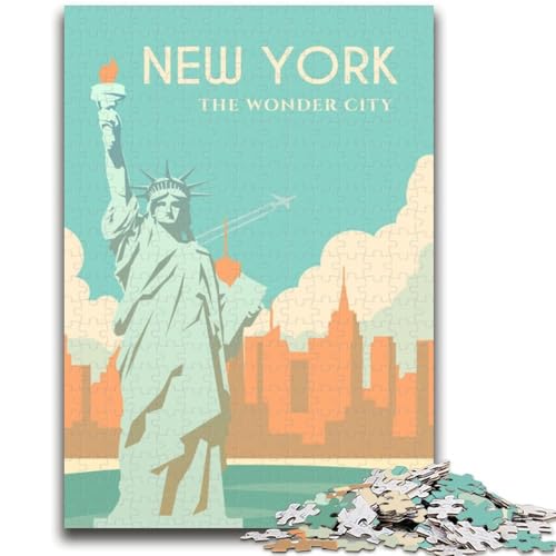 New York City Puzzles 1000 Teile für Erwachsene, ab 14 Jahren, Denksportaufgaben, Familienspiele, Weihnachts- und Geburtstagsgeschenke, 1000 Teile (26x38cm) von NYANBFKEA