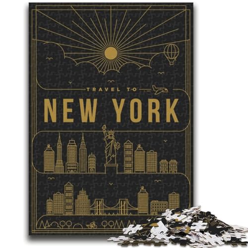 New York City Puzzles 1000 Teile für Teenager ab 14 Jahren, Heimkunstdekor, Familienspiele, Weihnachts- und Geburtstagsgeschenke, 1000 Teile (26x38cm) von NYANBFKEA