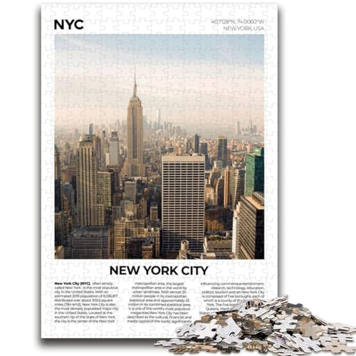 New York City Puzzles für Erwachsene 1000, helfen dem Gehirn beim Trainieren süchtig machender Spielzeuge, um Geduld zu fördern. Einzigartiges Herausforderungsspiel 1000 Teile (50x75cm) von NYANBFKEA