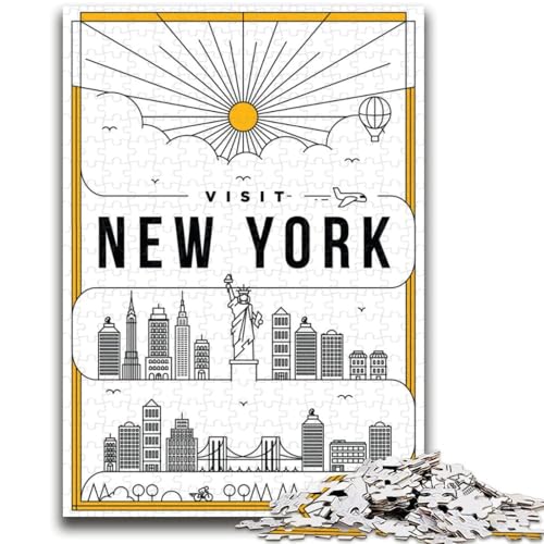 New York City Puzzles für Teenager, 1000 Puzzles, für 14+ Trainieren Sie Ihr Gehirn und Ihre Hände, Weihnachtsspielgeschenke, 1000 Teile (26x38cm) von NYANBFKEA