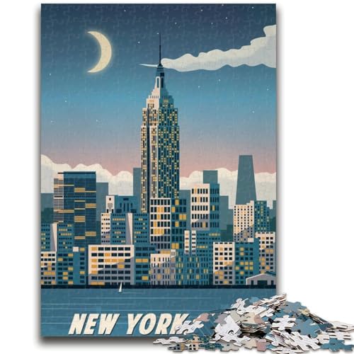 New York City Puzzles für Teenager, 1000 Teile, geeignet für Kinder ab 14 Jahren, Spielzeug, Wanddekoration, Geburtstag und einzigartige Geschenke, 1000 Teile (26x38cm) von NYANBFKEA