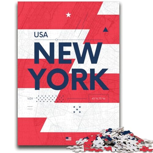 New York City Puzzles für Teenager, Spielzeug, Lernspiele, Stressabbau, Wunschliste mit Weihnachtsmann, 2000 Teile (70x100cm) von NYANBFKEA